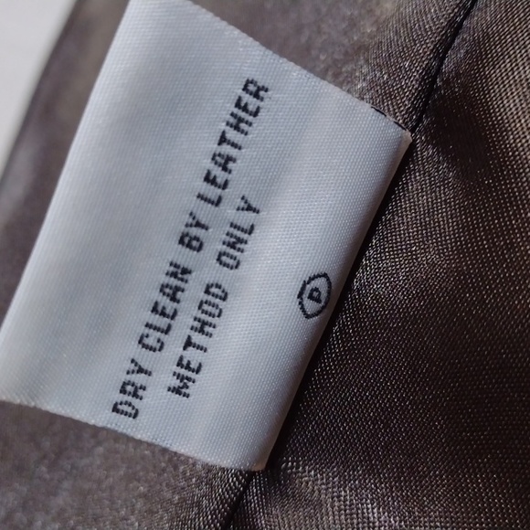 NWOT Pamela McCoy embroidered brown leather blazer - Picture 12 of 12